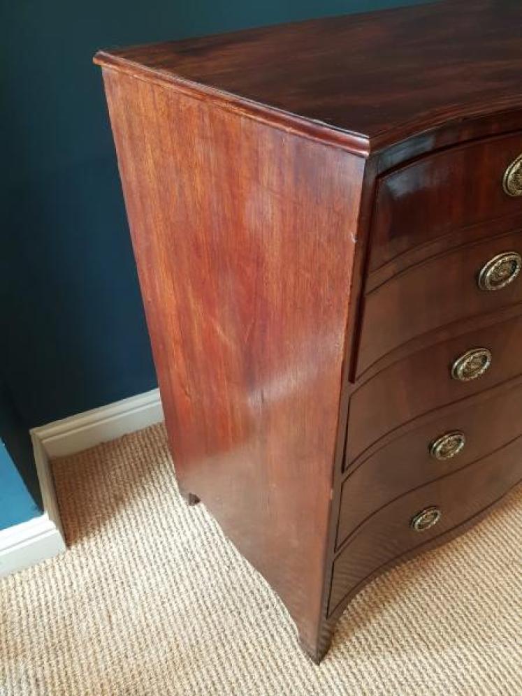 George III Serpentine Fronted Secretaire Chest - Image 5