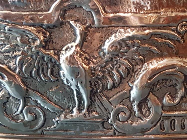 Victorian Embossed Brass Planter - Image 3