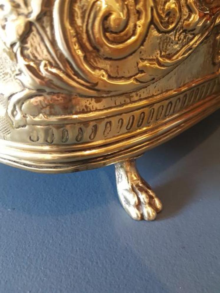 Victorian Embossed Brass Planter - Image 4