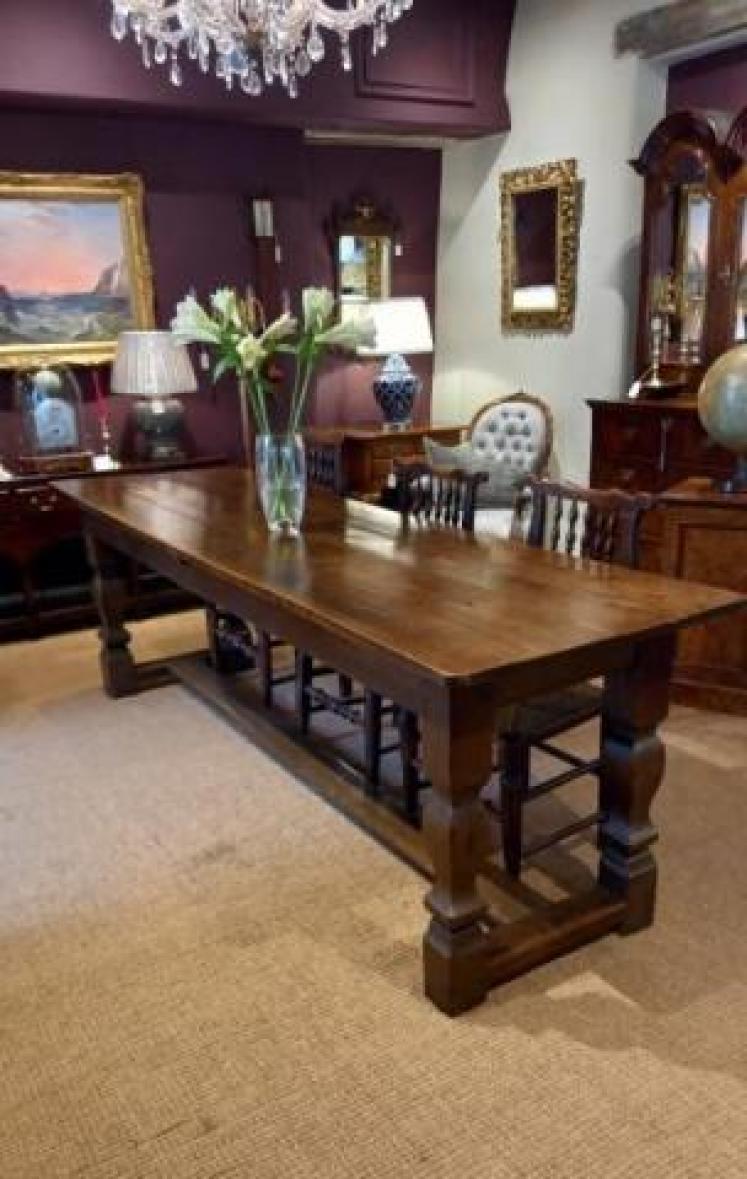 George II Period Oak 10 Seat Refectory Table - Image 2