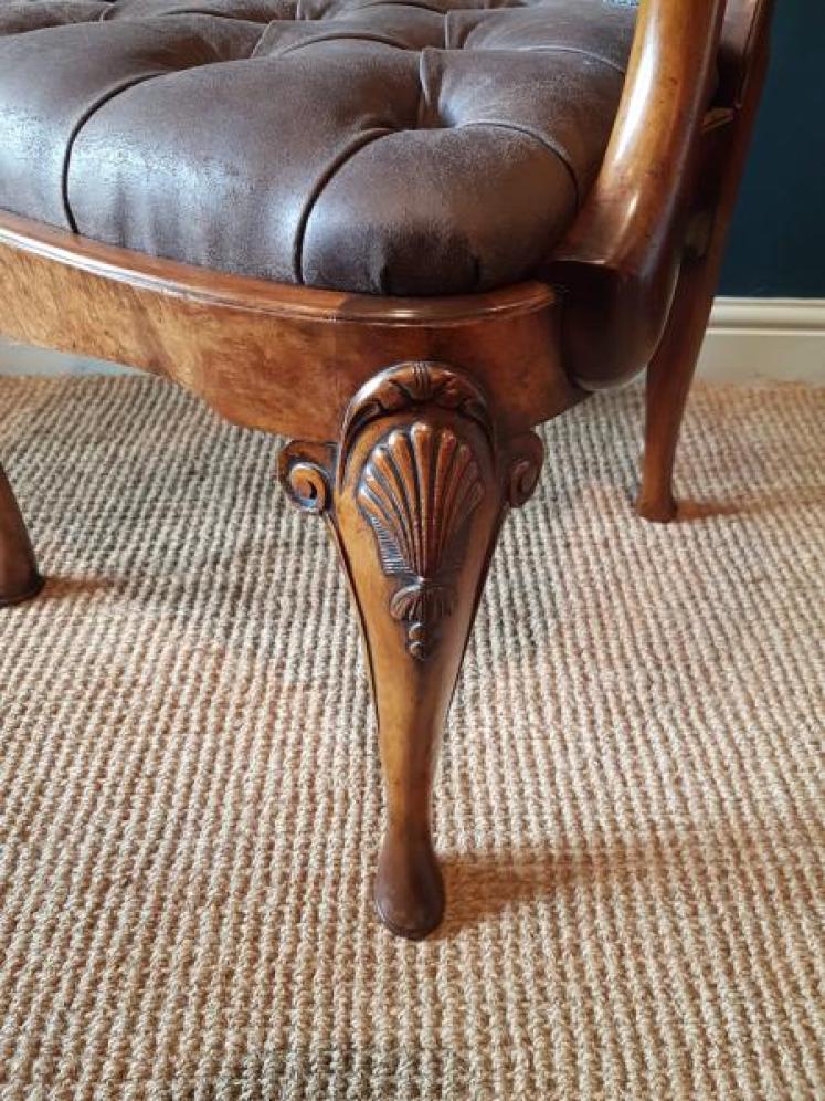 Edwardian Walnut Elbow Chair - Image 3