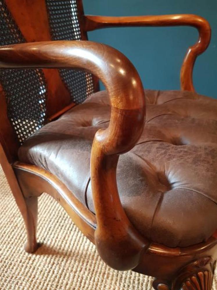 Edwardian Walnut Elbow Chair - Image 4