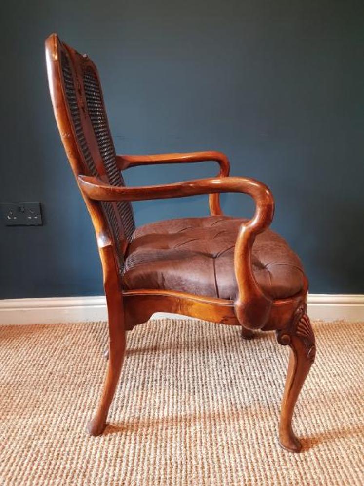 Edwardian Walnut Elbow Chair - Image 5