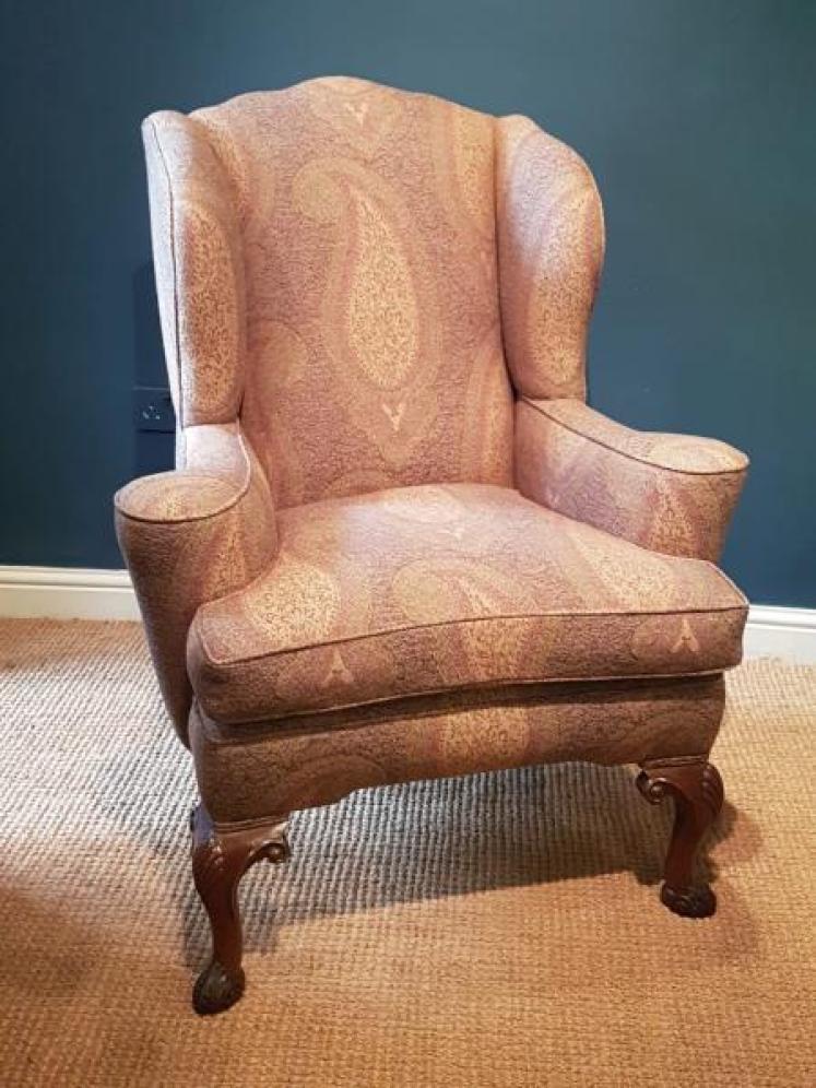 Superb Quality Edwardian Wing Back Arm Chair - Image 1