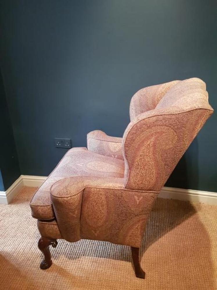 Superb Quality Edwardian Wing Back Arm Chair - Image 3
