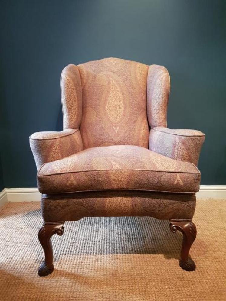 Superb Quality Edwardian Wing Back Arm Chair - Image 7