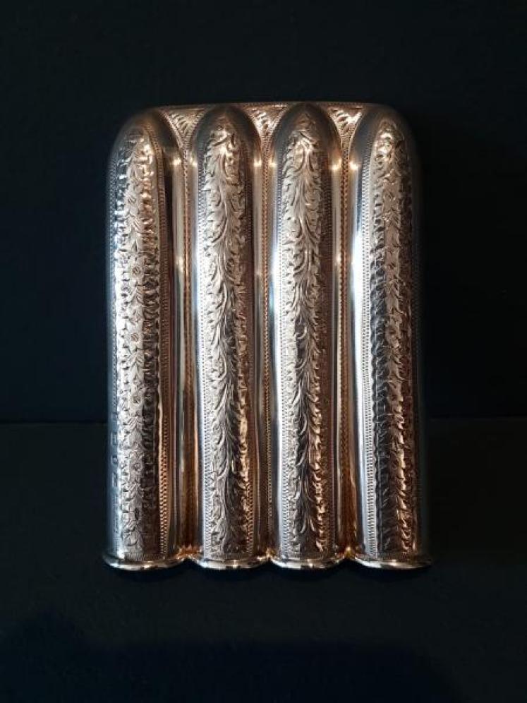 Unusual Victorian Silver Cigar Holder - Image 7