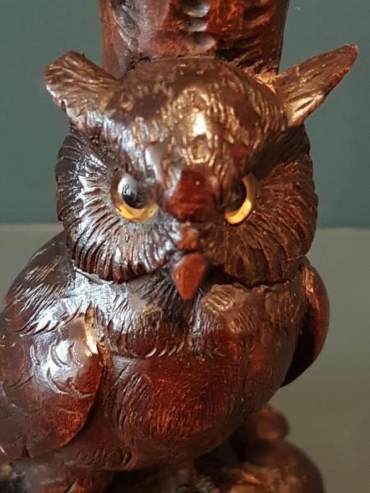 Victorian Black Forest Owl Spill Vase - Image 2