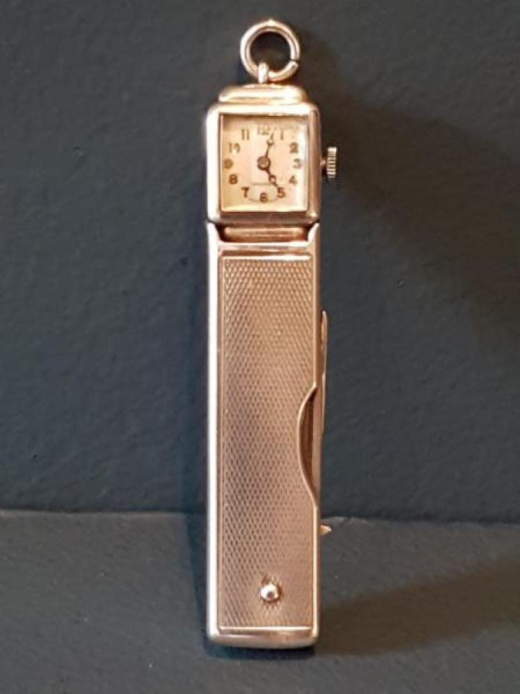 Rare Sampson Morden Silver Watch Pen Knife and Key Combination - Image 1