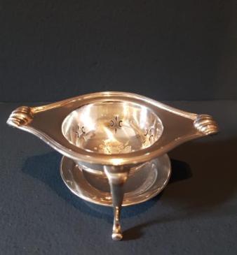 Fine Quality Silver Tea Strainer and Stand