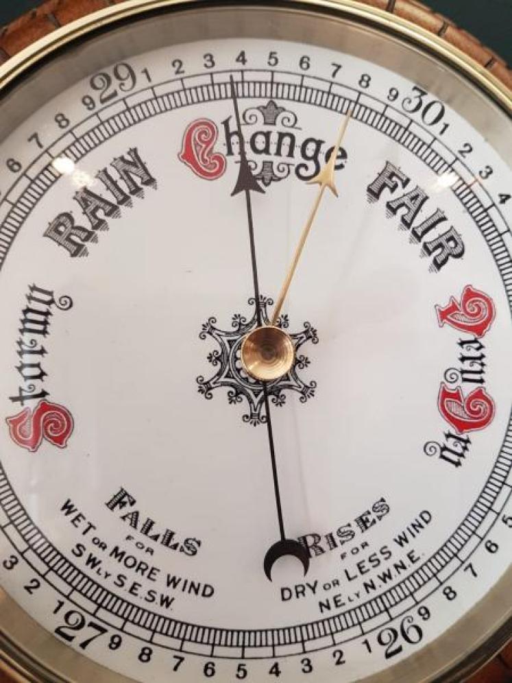 Victorian Oak Cased Enamel Dial Barometer - Image 3