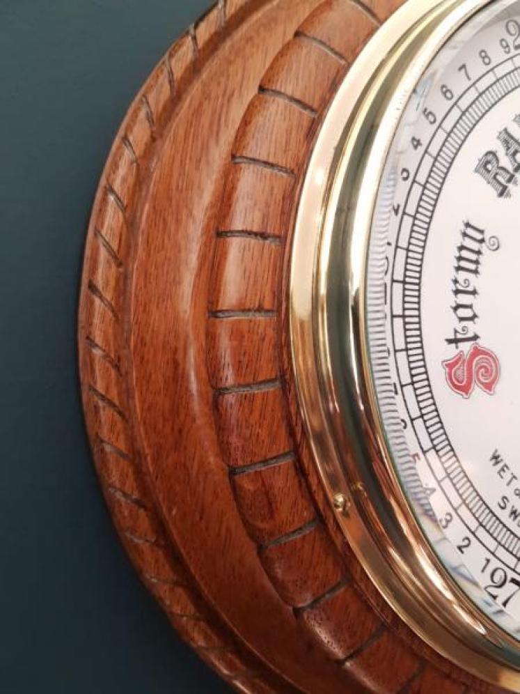 Victorian Oak Cased Enamel Dial Barometer - Image 4