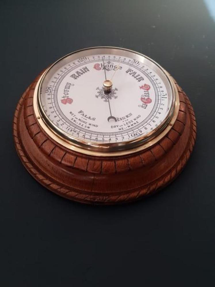 Victorian Oak Cased Enamel Dial Barometer - Image 5