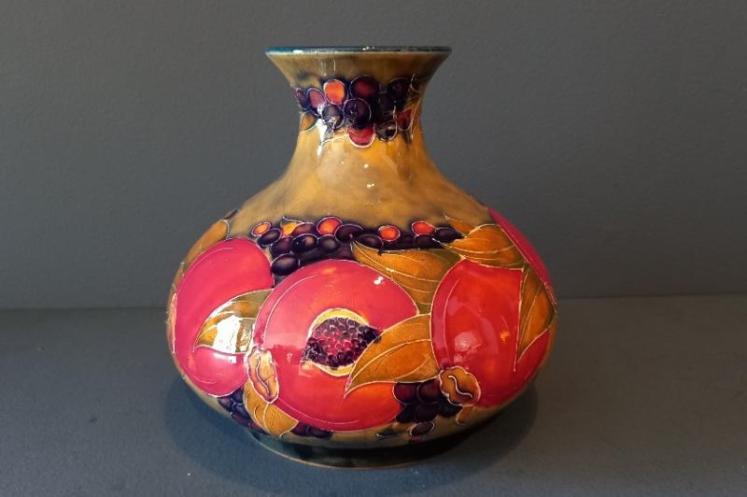 Early Moorcroft Ochre Ground Pomegranate Vase - Image 1