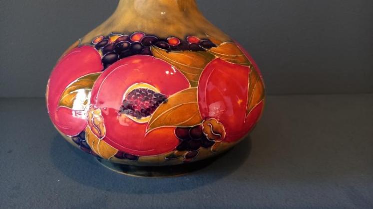 Early Moorcroft Ochre Ground Pomegranate Vase - Image 2