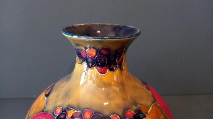 Early Moorcroft Ochre Ground Pomegranate Vase - Image 3
