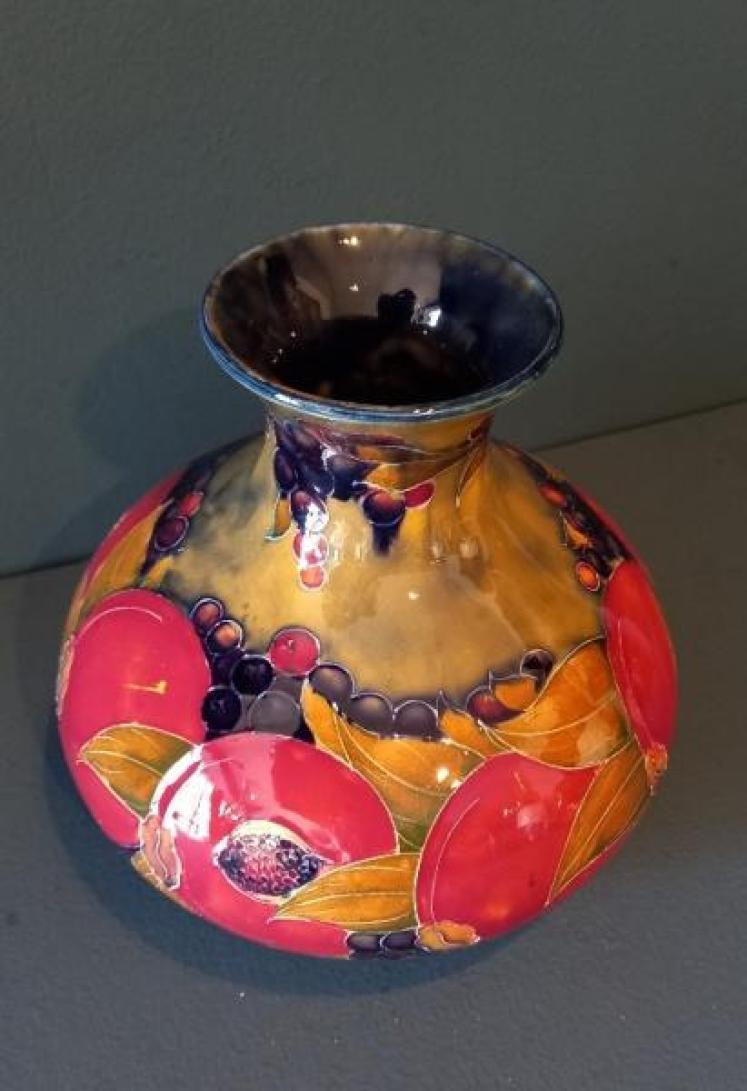 Early Moorcroft Ochre Ground Pomegranate Vase - Image 5
