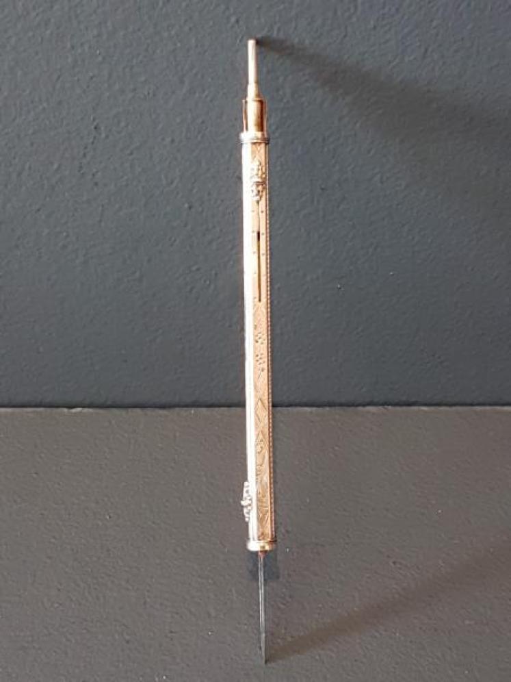 Engraved Silver Pencil, Quill and Knife Combination - Image 2