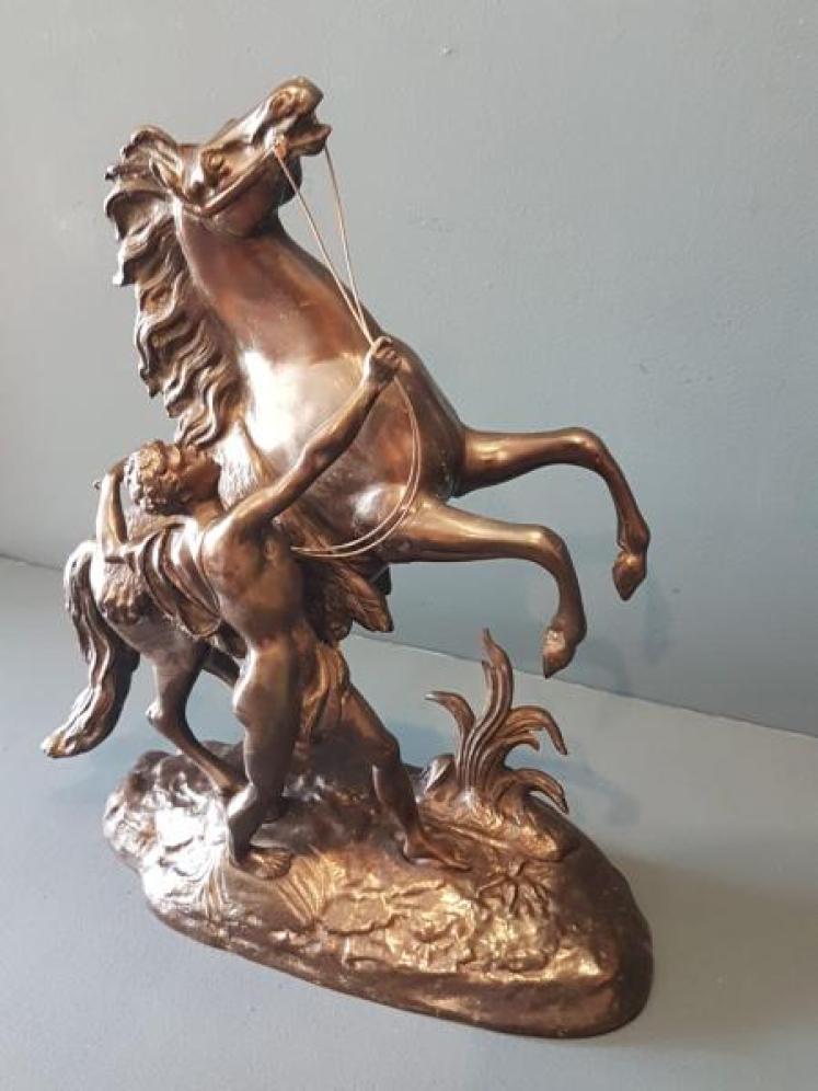 Pair of Bronze Marly Horses - Image 2