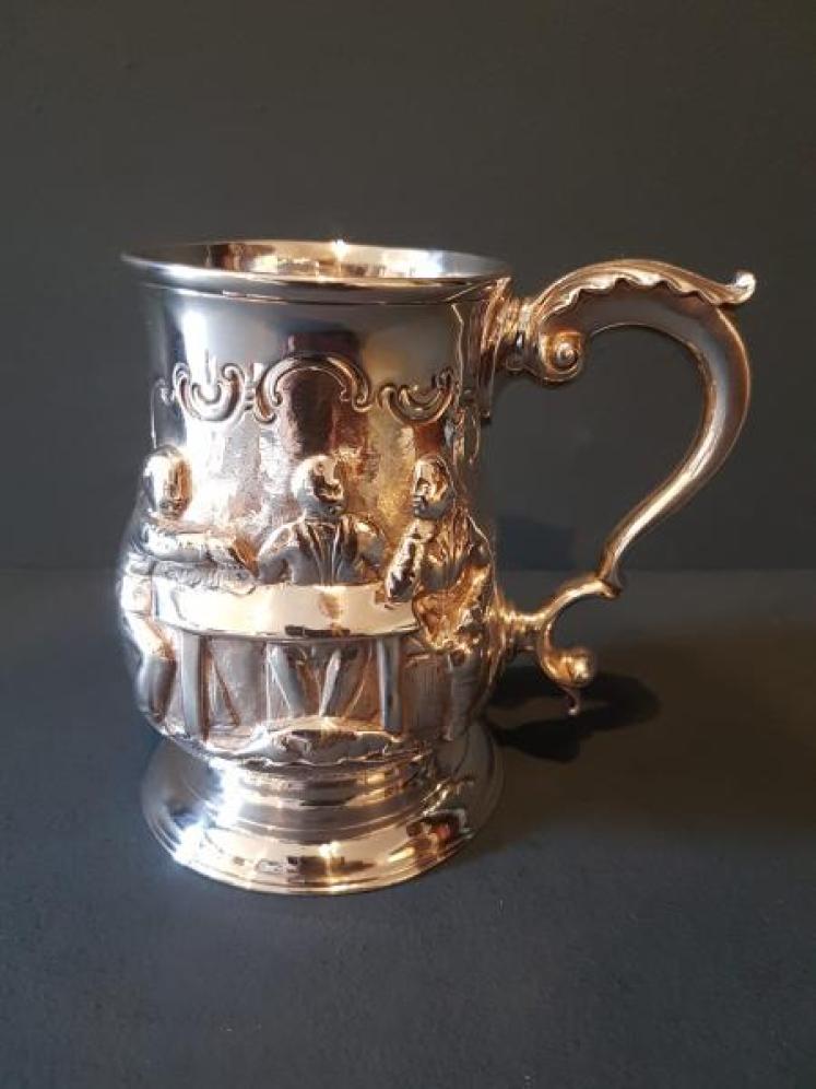 George III Newcastle Silver Embossed Tankard - Image 1