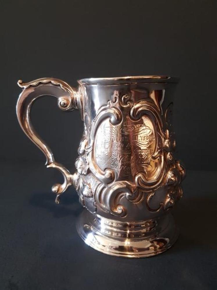 George III Newcastle Silver Embossed Tankard - Image 2