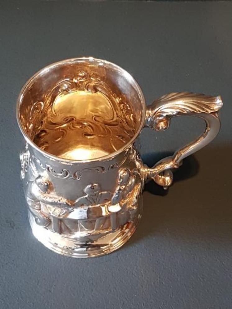 George III Newcastle Silver Embossed Tankard - Image 7
