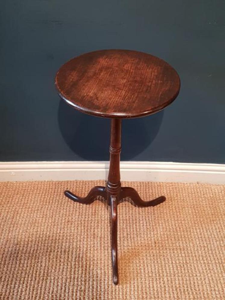 Outstanding George II Oak Candle Table  - Image 1