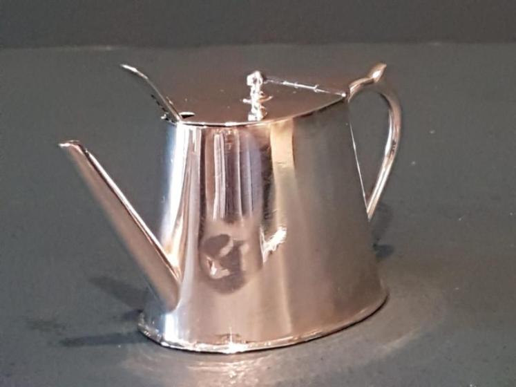 Rare Miniature Tea Pot Shaped Mustard Pot - Image 3