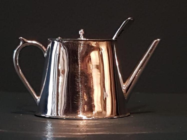 Rare Miniature Tea Pot Shaped Mustard Pot - Image 4