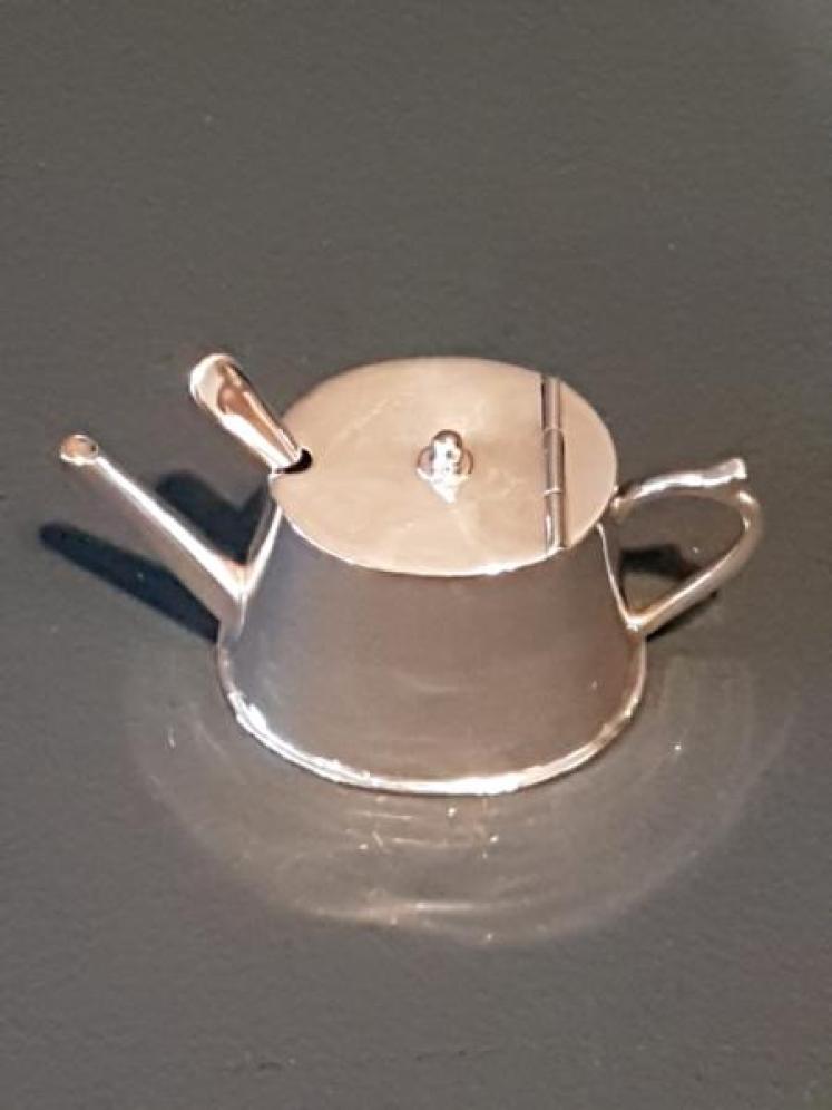 Rare Miniature Tea Pot Shaped Mustard Pot - Image 7