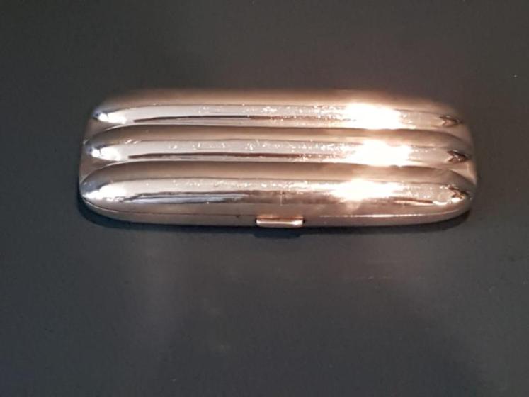 George V Cast Silver Triple Cigar Case - Image 1