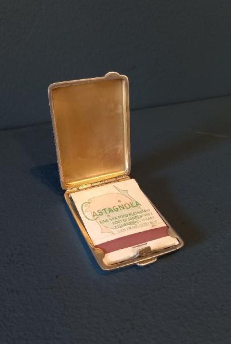 Fine George V Period Silver & Lilac Enamel Match Case - Image 3