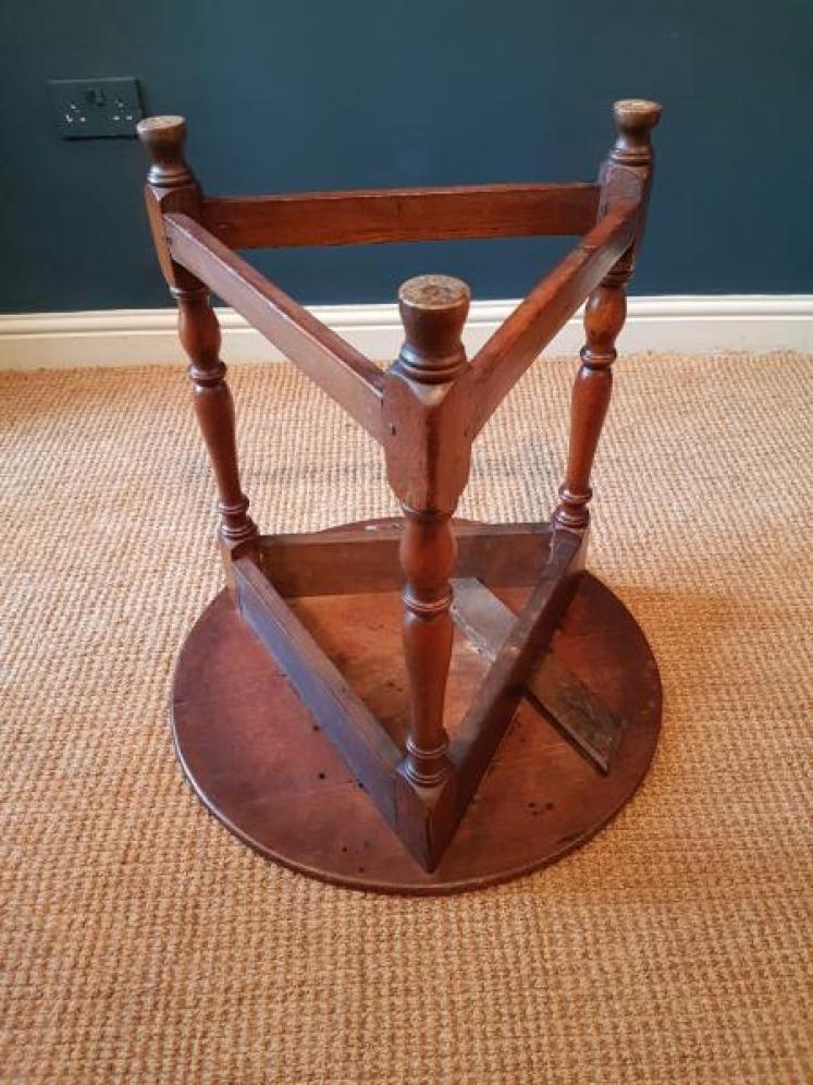 George III Oak and Ash Cricket Table  - Image 6