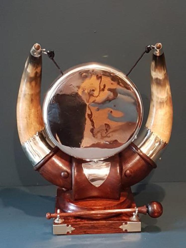 Victorian Oak And Cow Horn Dinner Gong  - Image 1
