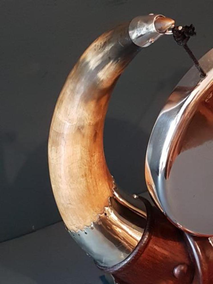 Victorian Oak And Cow Horn Dinner Gong  - Image 2