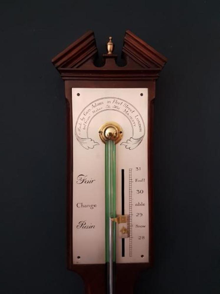 Fine George III Mahogany Stick Barometer  - Image 2
