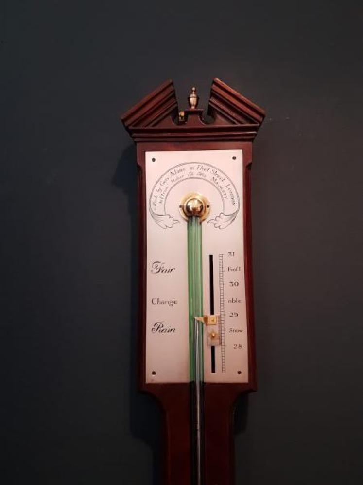 Fine George III Mahogany Stick Barometer  - Image 6