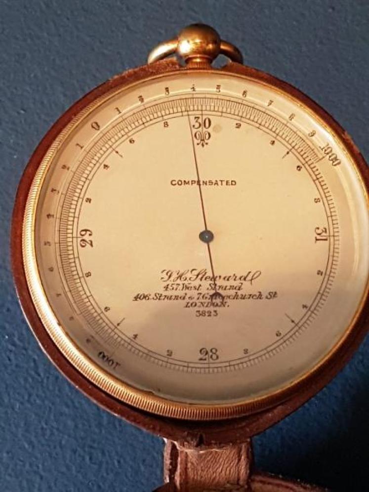Steward Campaign Barometer and Leather Case - Image 2
