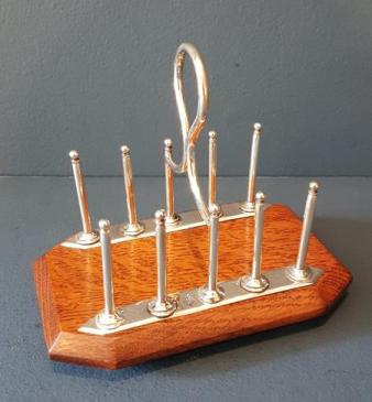 Victorian Oak and Silver Plate Toast Rack