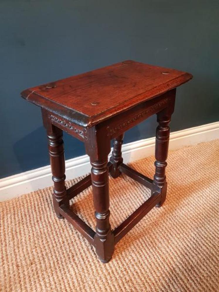 Charles I Oak Joint Stool - Image 1
