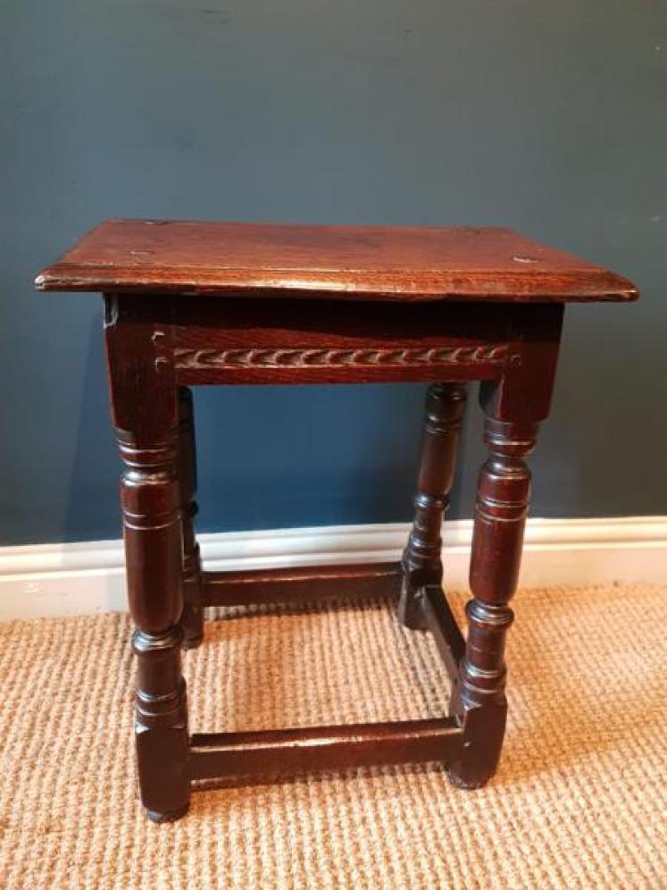 Charles I Oak Joint Stool - Image 2