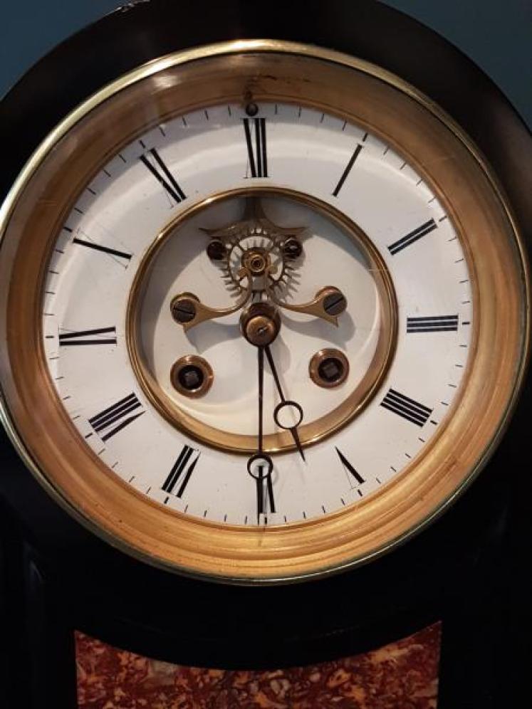 Victorian Polished Slate Mantel Clock - Image 4