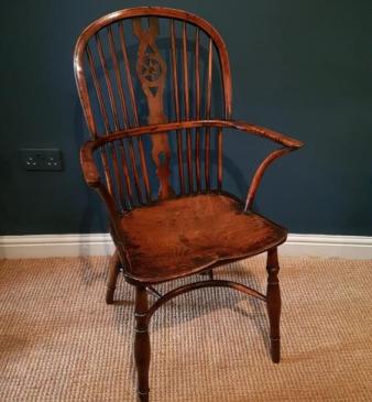 Burr Yew and Elm Windsor Chair