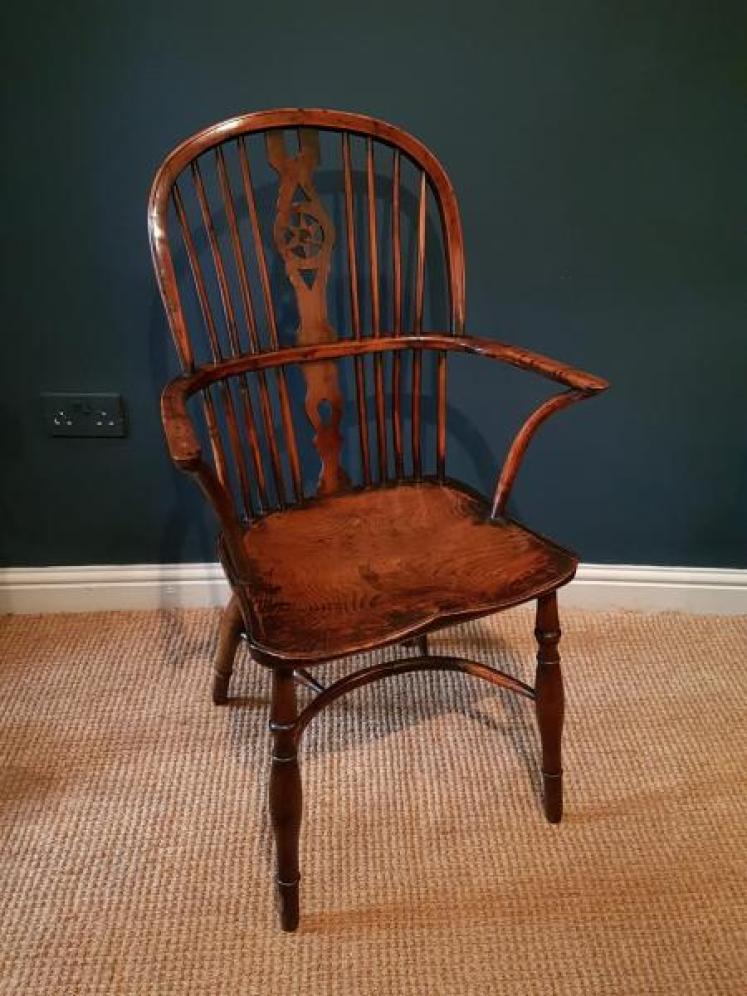 Burr Yew and Elm Windsor Chair - Image 1
