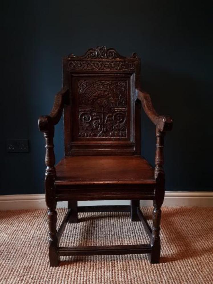 Superb Charles I Oak Wainscot Chair - Image 1