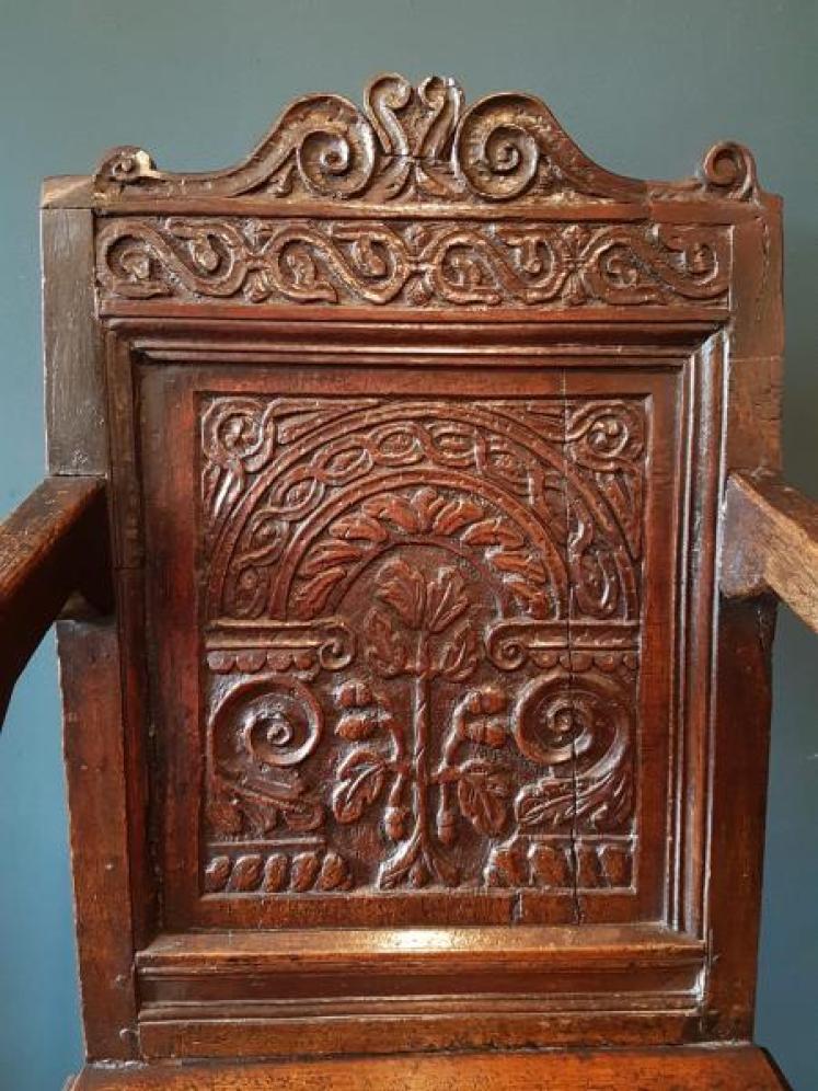 Superb Charles I Oak Wainscot Chair - Image 5