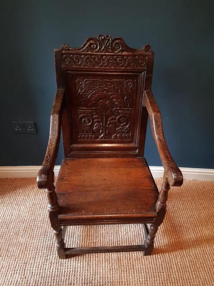 Superb Charles I Oak Wainscot Chair - Image 7
