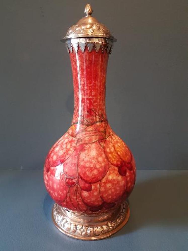 Rare Flambé Moorcroft Arthur Edwardes Mounted Vase - Image 1
