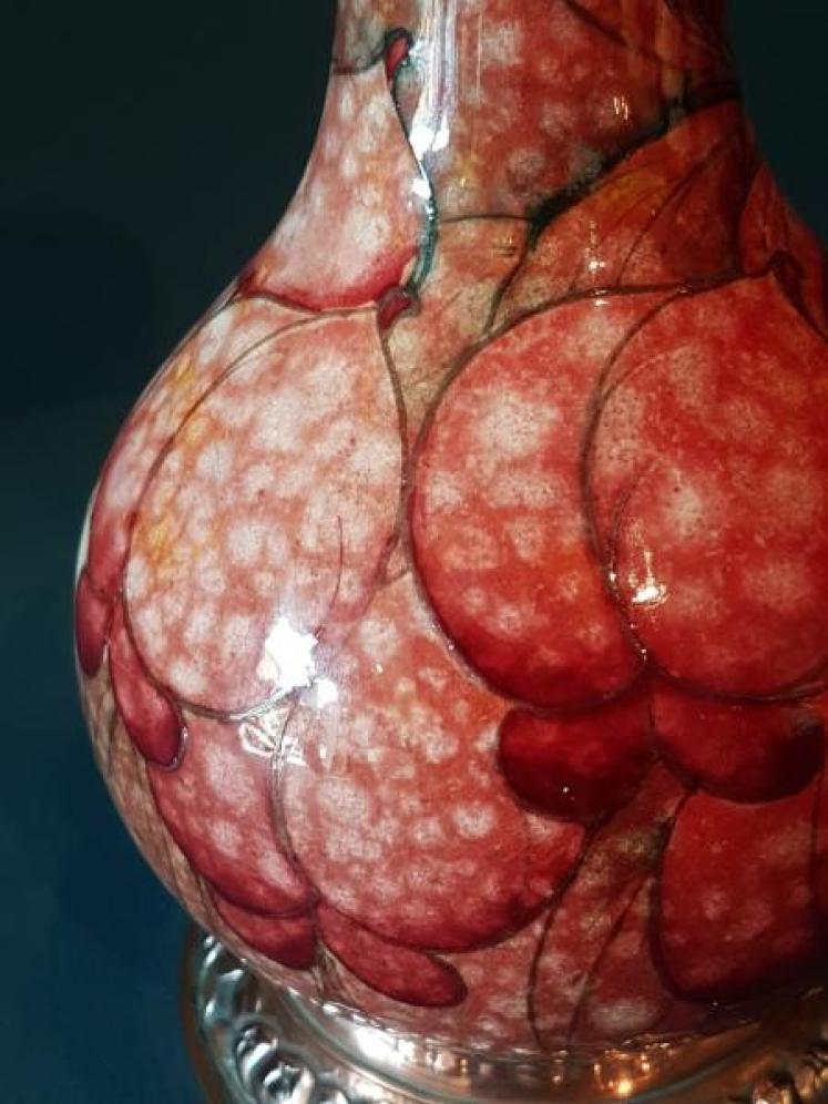 Rare Flambé Moorcroft Arthur Edwardes Mounted Vase - Image 2