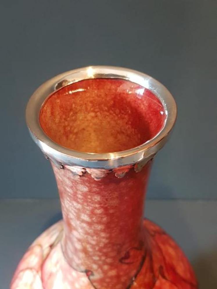 Rare Flambé Moorcroft Arthur Edwardes Mounted Vase - Image 3